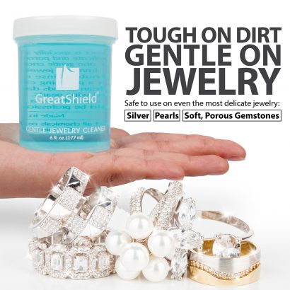 Greatshield Gentle Jewelry Cleaning Solution with Brush, Dipping Basket,  and Cloth - GreatShield